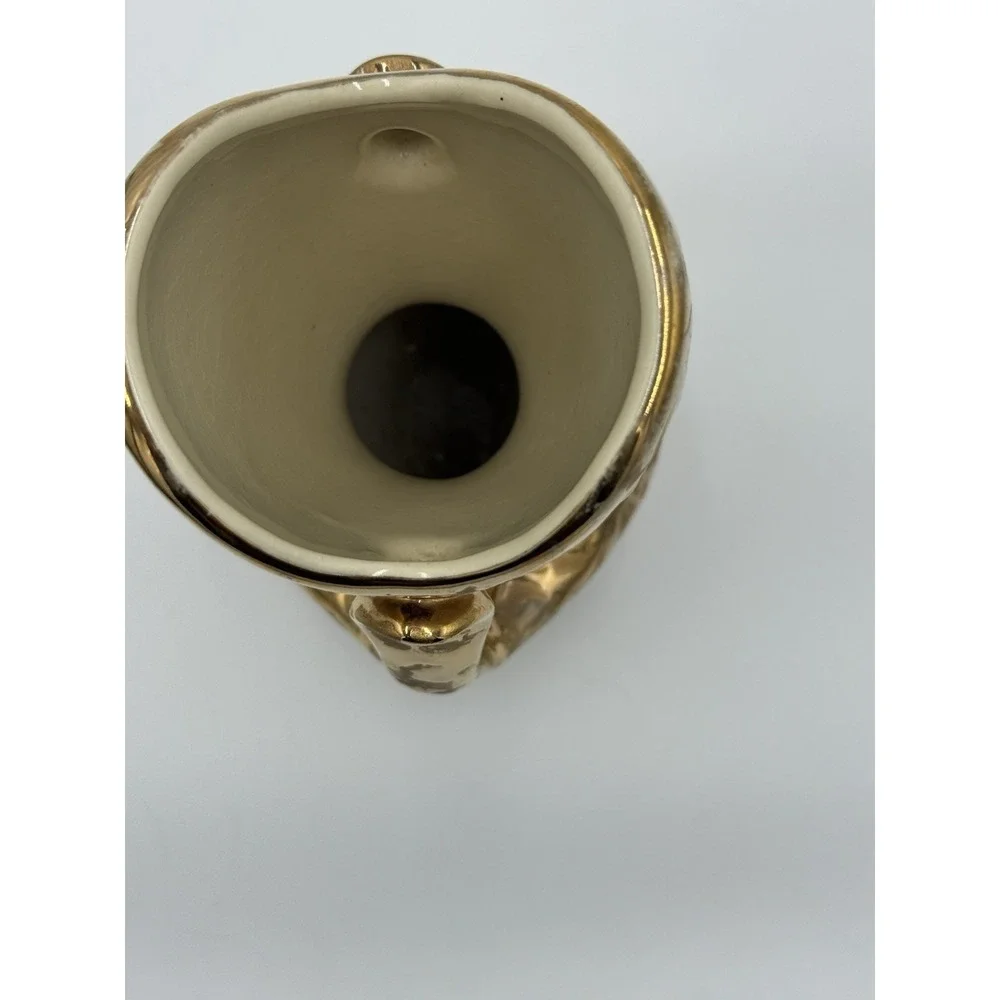 24  KT Weeping Gold Textured Ceramic Vase Glossy‎ Finish Made in U.S.A.
